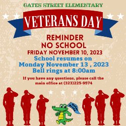 Veterans Day- No School 